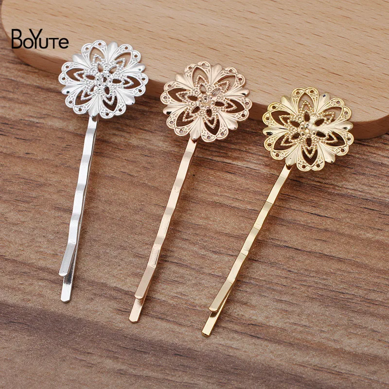 Заколки для волос с филигранными цветами BoYuTe (30 шт./лот) 20 мм заколки ручной работы