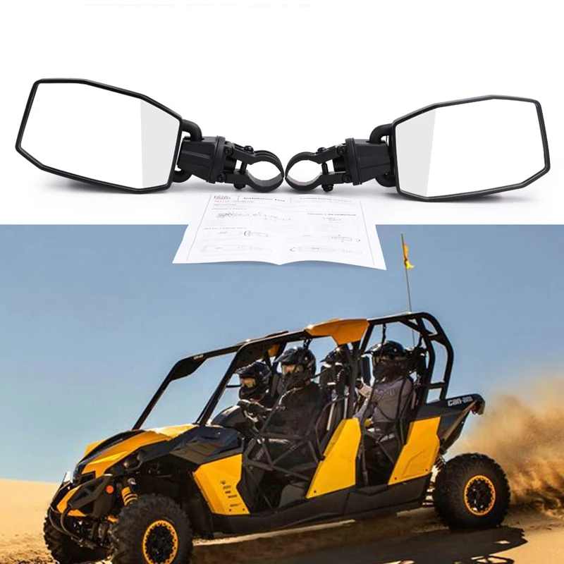

UTV ATV 1.75Inch 1.875Inch 2Inch Adjustable Rear View Mirror Side Mirrors for Polaris Ranger RZR XP 1000 900 for Can-Am