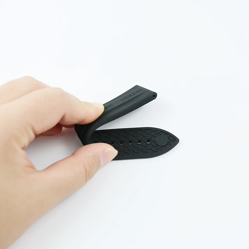 Men's silicone strap watch accessories pin buckle 23mm rubber strap for Armani AR0527 ladies sports and leisure waterproof strap