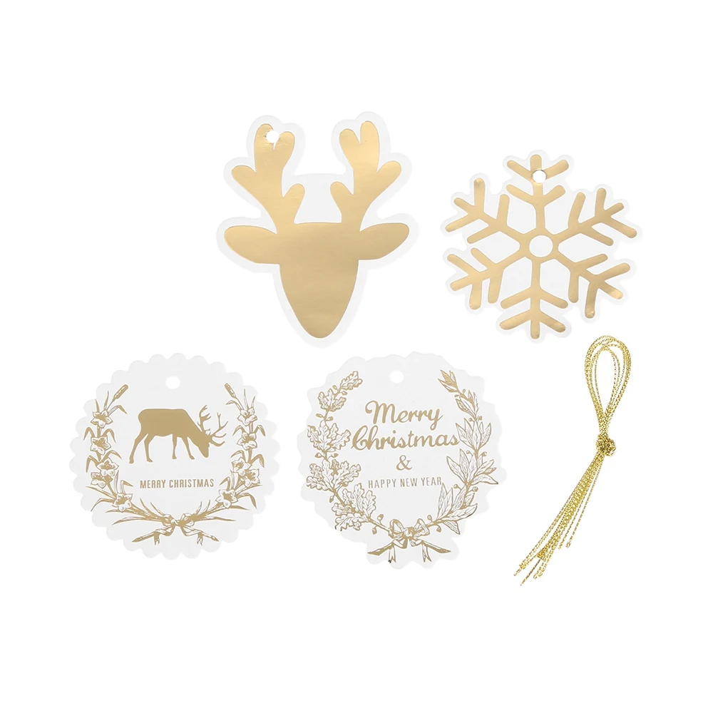 12 шт Красочные золотые фольги бумажные бирки Мульти Стиль Рождество серии