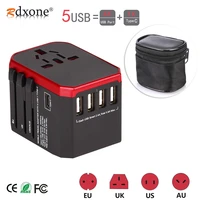 rdxone travel adapter international universal power adapter all in one with 5 usb worldwide wall charger for ukeuusasia