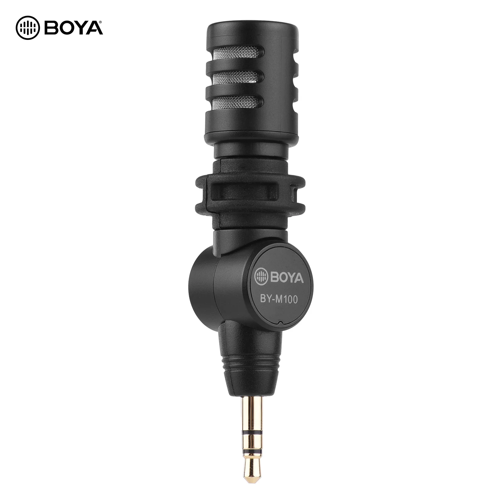 

BOYA BY-M100 мини всенаправленный конденсаторный микрофон 3,5 мм TRS коннектор 180 ° складной для DSLR SLR видеокамеры записывающая ручка