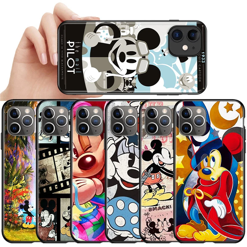 

Mickey mouse cool Black Phone Case For Apple iPhone 13 12 11 SE 2020 XS XR X 7 8 6 mini Plus Pro MAX Silicone Cover