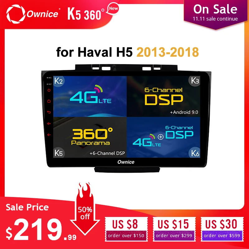 Ownice K3 K5 K6 Android 8,1 автомобильный dvd-плеер gps для Great wall Haval Hover H5 H3 2013- аудио Автомагнитола 360 панорама DSP 4G