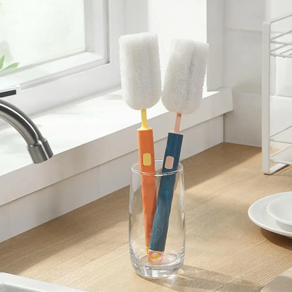 

Useful Bottle Brush Reusable Ergonomics Design Bottle Sponge Rinses Clean Cup Cleaner