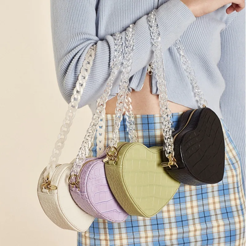 

3D Love Ladies Handbag Retro Chain Women Shoulder Bag Niche Design Female Messenger Bag CrocodilePattern Crossbody Bag and Purse