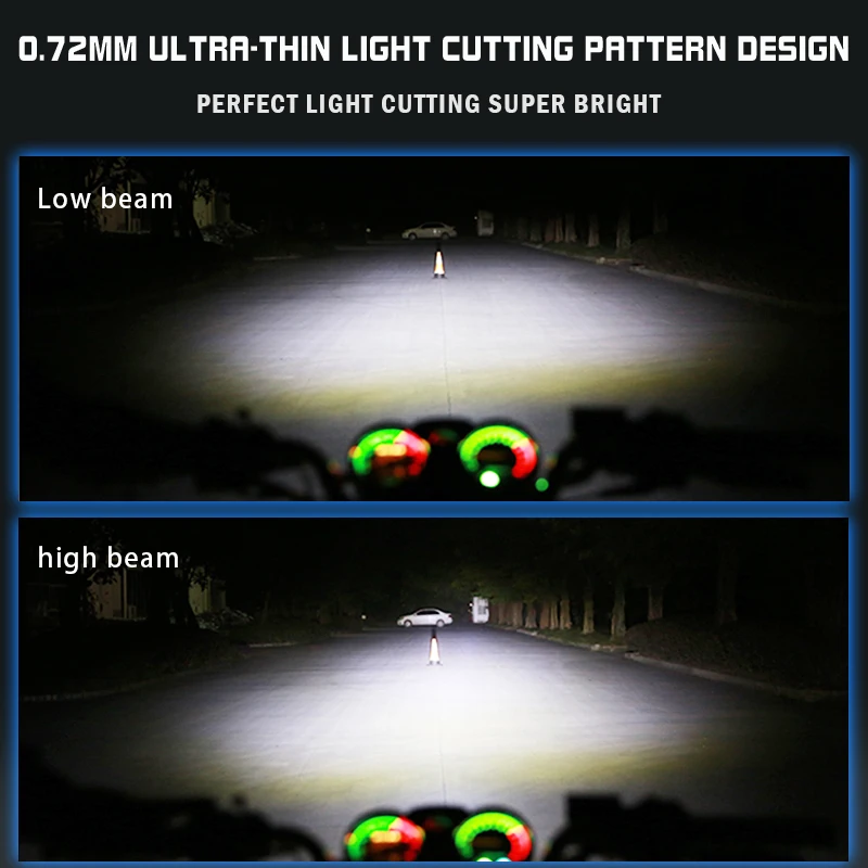 

1:1 Motorbike H4 HS1 P43t Headlight LED Lamp Dual Beam Hi/Lo High Power LED Light 5800LM 6500K White For ATV Scooters Motorcycle