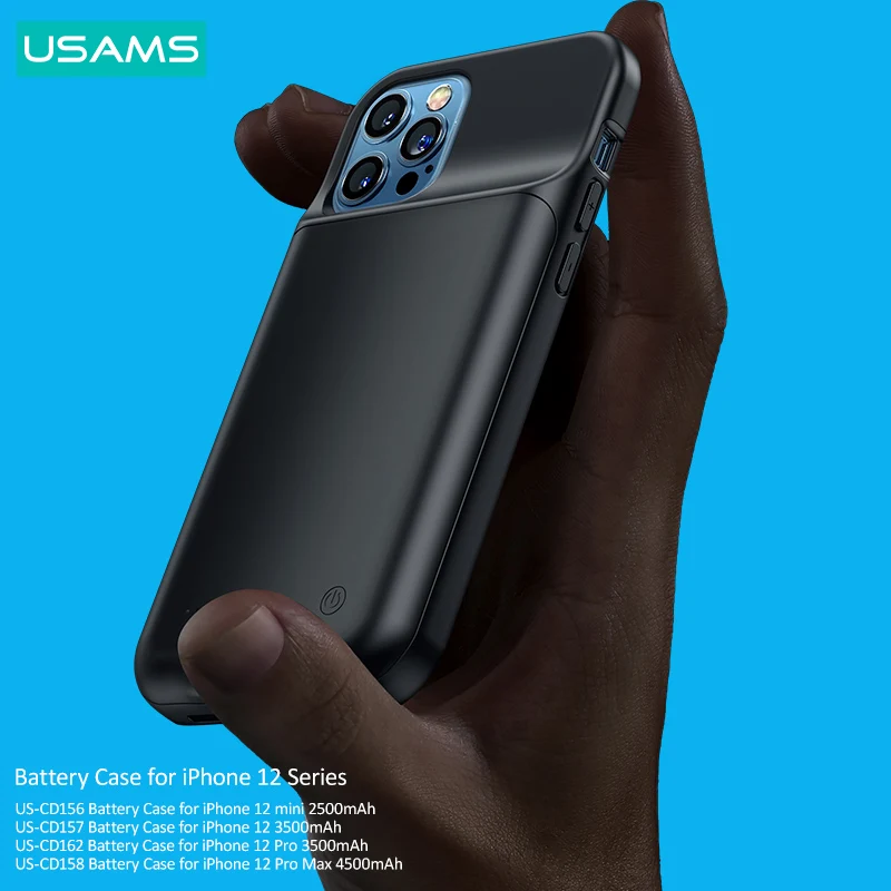 

USAMS Portable Battery Charger Case for iPhone 12 11 X Series 4500mAh Power Bank Case Safe Stable Charging Case Protector