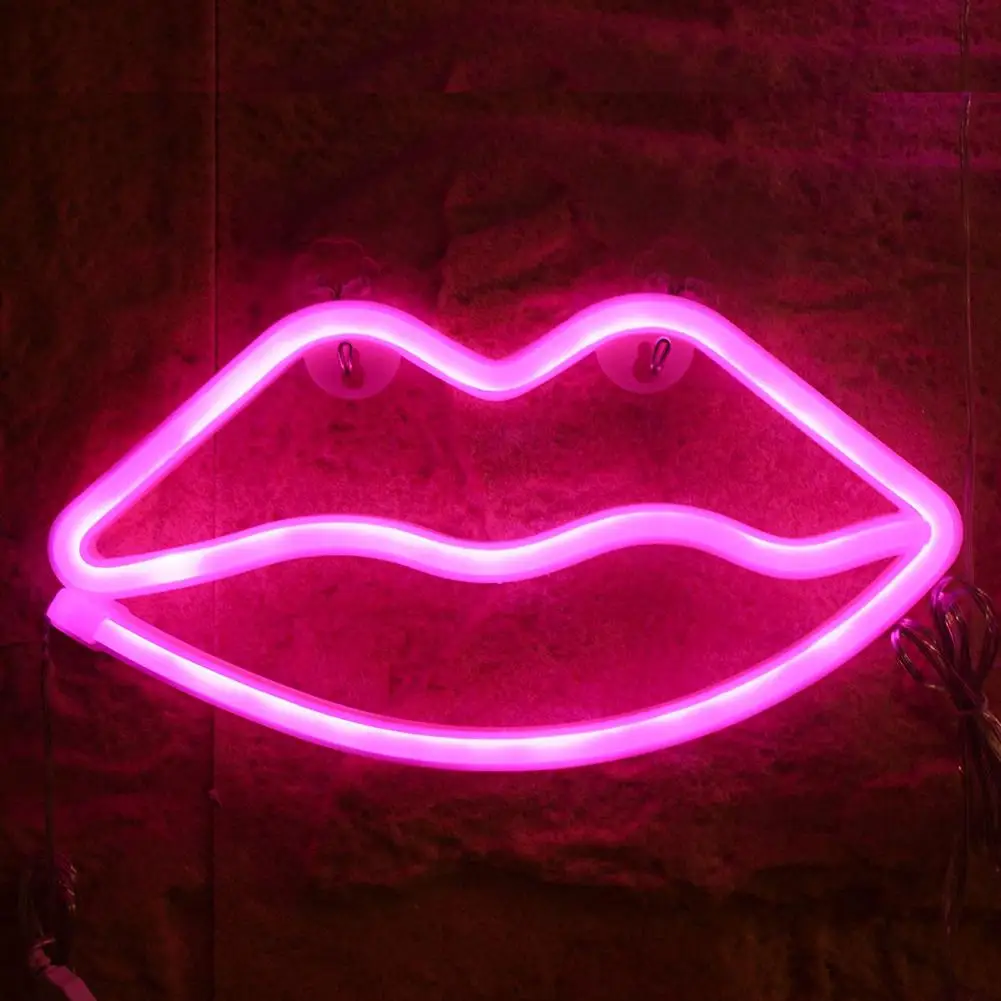 

Indoor led Neon Sign Night Lights Lips Lamp Wall Decor Light for Christmas Wedding Party Kids Room Dropshipping