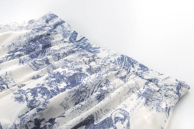 

New women s clothing drape printed skirt restoring ancient ways of tall waist joker show thin long skirts