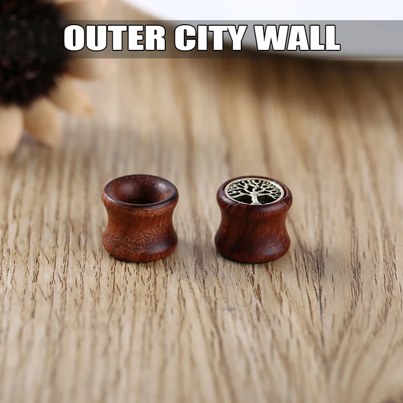 

1 Pair Wood Ear Plugs False Piercing Fashion Tree Of Life Hollow Ear Body Jewelry Double Flared Flesh Tunnel Ear Plug 8-20 mm