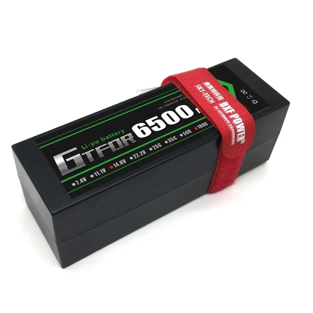 GTFDR Lipo 4S аккумулятор 14 8 V 6500mah 100C Deans T жесткий чехол для TRX Buggy Crawler Car 1/8 1/10 лодка RC