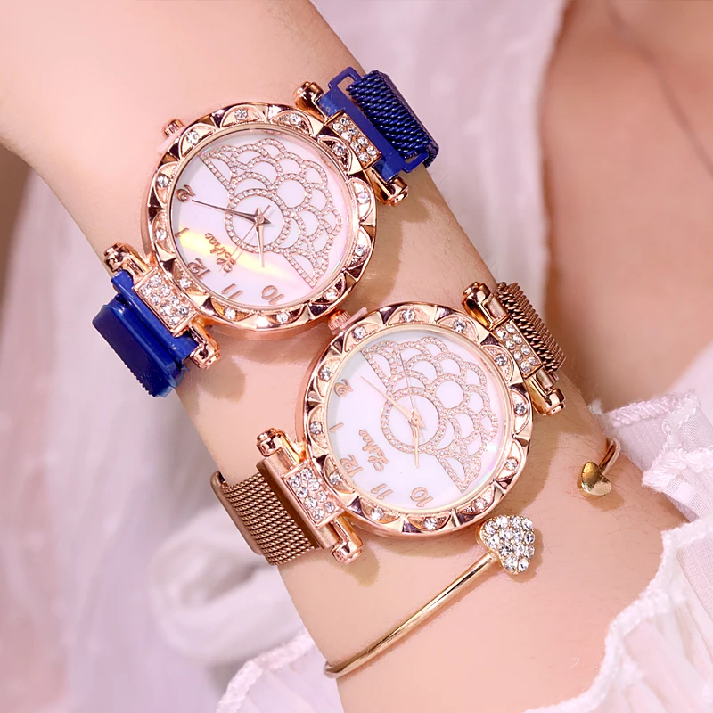 Женские часы со звёздным небом роскошные модные наручные с магнитной пряжкой