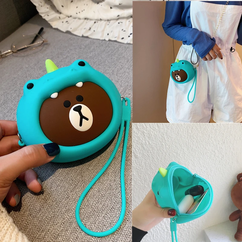 Милый мультяшный портативный силиконовый мини кошелек кошельки для монет