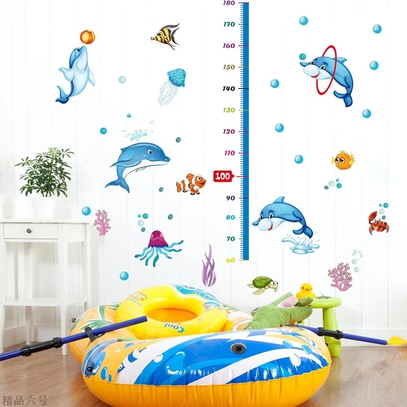 

Removable Dolphin Height Measurement Wall Sticker Children's Room Bedroom Kindergarten Decoration Wall Sticker wallPaper