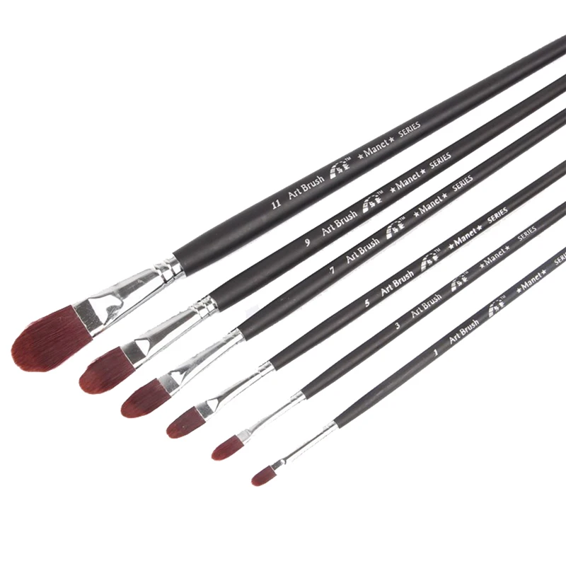 6 шт./компл. высококлассные лаковые красные нейлоновые кисти для волос матовая