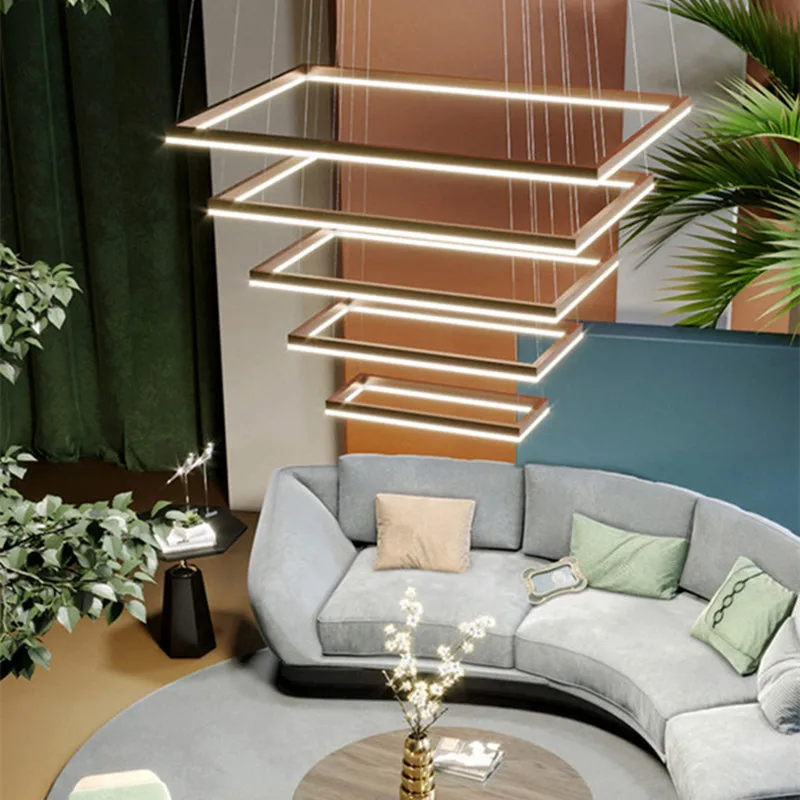 Светодиодный квадратный подвесной светильник для гостиная сидя номера лестница