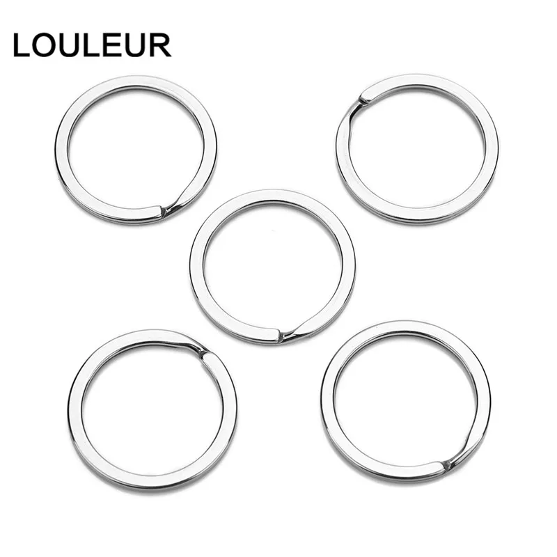 Louleur, 20 шт./партия, нержавеющая сталь, брелок для ключей, плоская линия, брелок для ключей, брелок для ключей, для изготовления ювелирных изделий