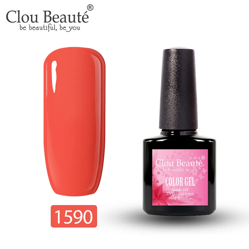 Clou Beaute 179 цветов Гель-лак для ногтей 10 мл УФ маникюр Дизайн полуперманентные Лаки дизайн ногтей гель Украшение Лак - Цвет: 1590