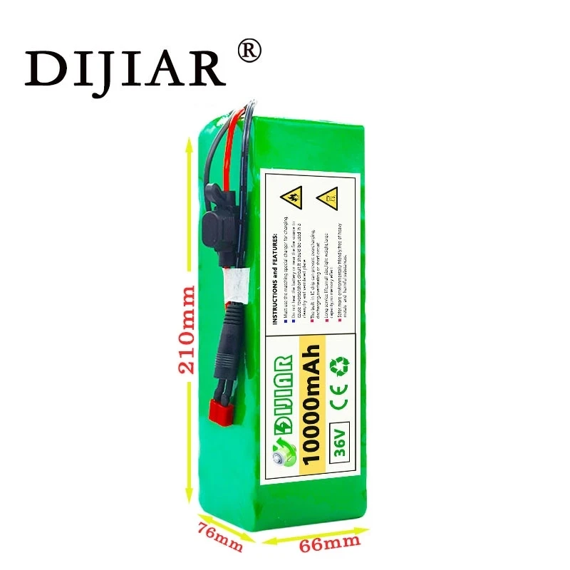 Аккумуляторная батарея DiJiar для электромобиля 36 В 10 А · ч 10S4P 18650 500 Вт мощный