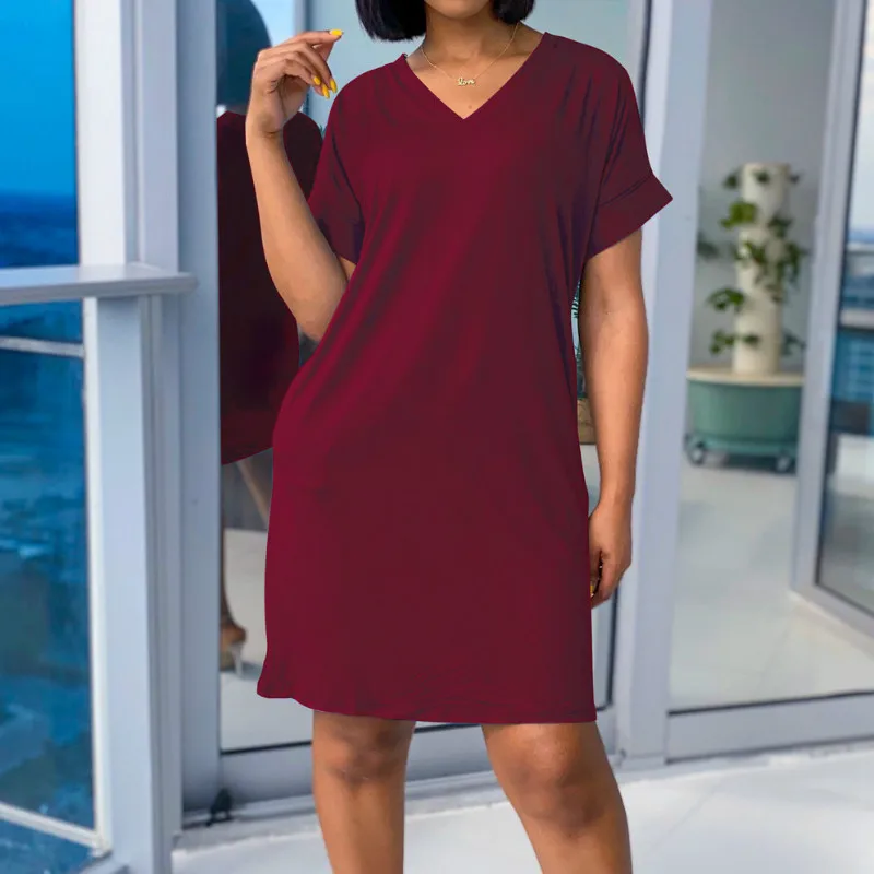 Повседневное платье женские летние платья 2020 модные милые мини однотонные