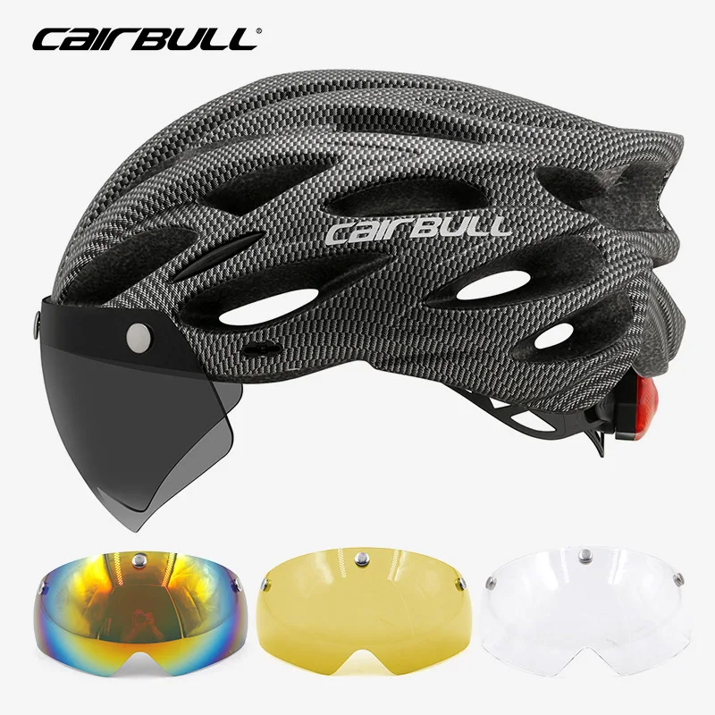 Сверхлегкий велосипедный шлем Helme для мотоцикла со съемными очками задний фонарь