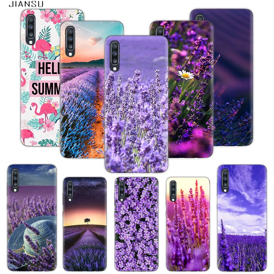 Простой Лавандовые фиолетовые цветы Coque для Samsung A10 A10S A20 A20E A30S A40 A50 A51 4G A70 A71 крышка