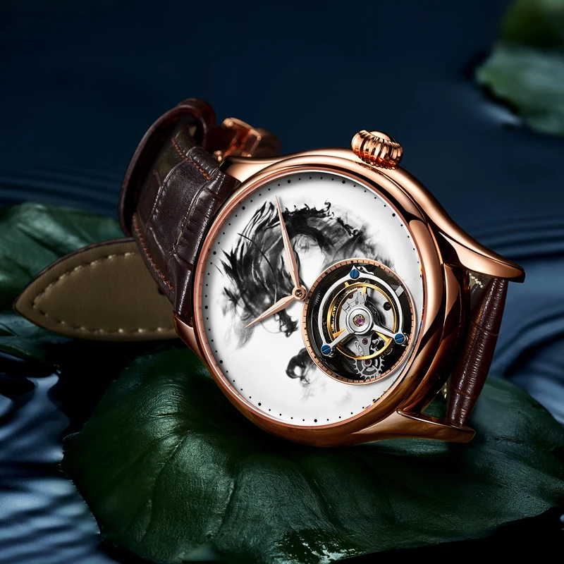 Часы наручные мужские автоматические с турбийоном 7011|Мужские механические часы|