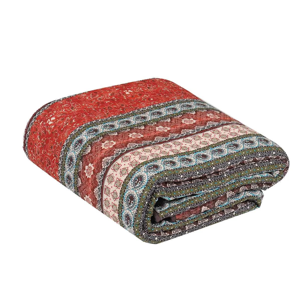 

3PCS Handmade Patchwork Quilt Set Soft Washable Bedspread Cotton Aircondition Warm Quilts Thicken Bed Pillow Cover Coverlet