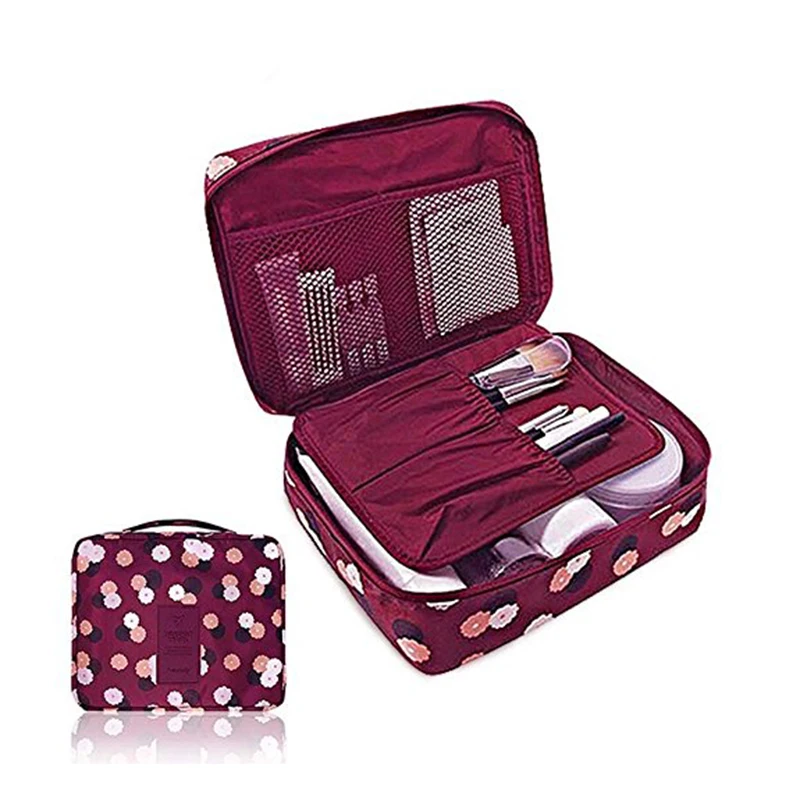

Портативный дорожный нейлоновый Косметический Водонепроницаемый органайзер для косметики в ванную комнату женские модные контейнеры с кр...