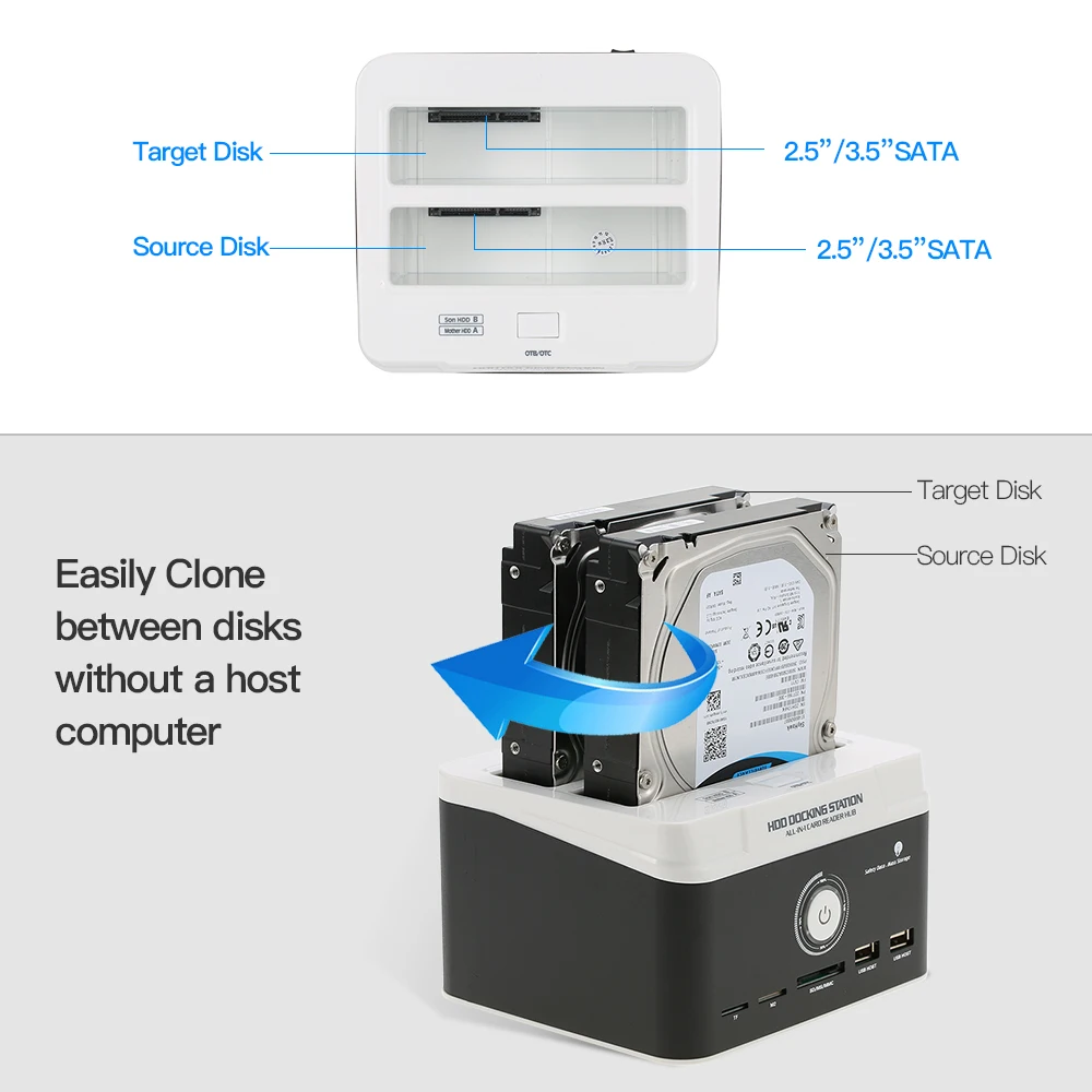 2 5 ''/3 5'' USB 3 0 для жесткого диска SATA док станция мульти Функция Dual bay основа с