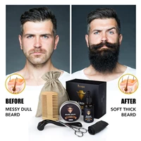 7pcs set barbe beard growth kit essence oil enhancer nourishing balm hair conditioner set with comb roller facial care for men