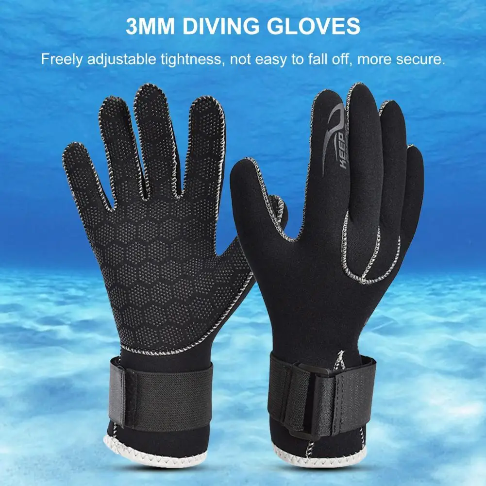 

1 Pair Anti-slip Diving Gloves Widely Use Nylon Keep Warm Thick Snorkeling Mittens for Outdoor