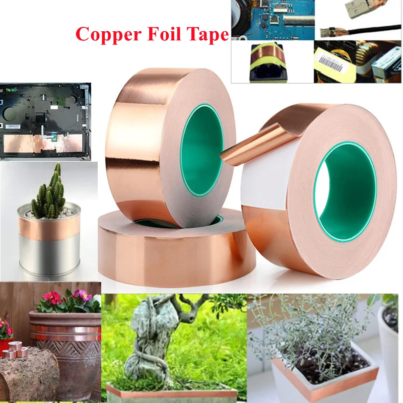 Медная лента 20 м бытовая техника проводящая термостойкая стандартная толстая