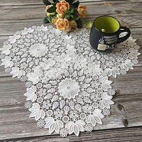 152025cm 6colors round lace embroidered hollow coaster dining table placemat coffee tea decoration tablecloth