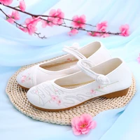 spring flats women shoes chinese elegant embroidered warped head shoes ballet flats cotton fabric breathable melaleuca dingxiang