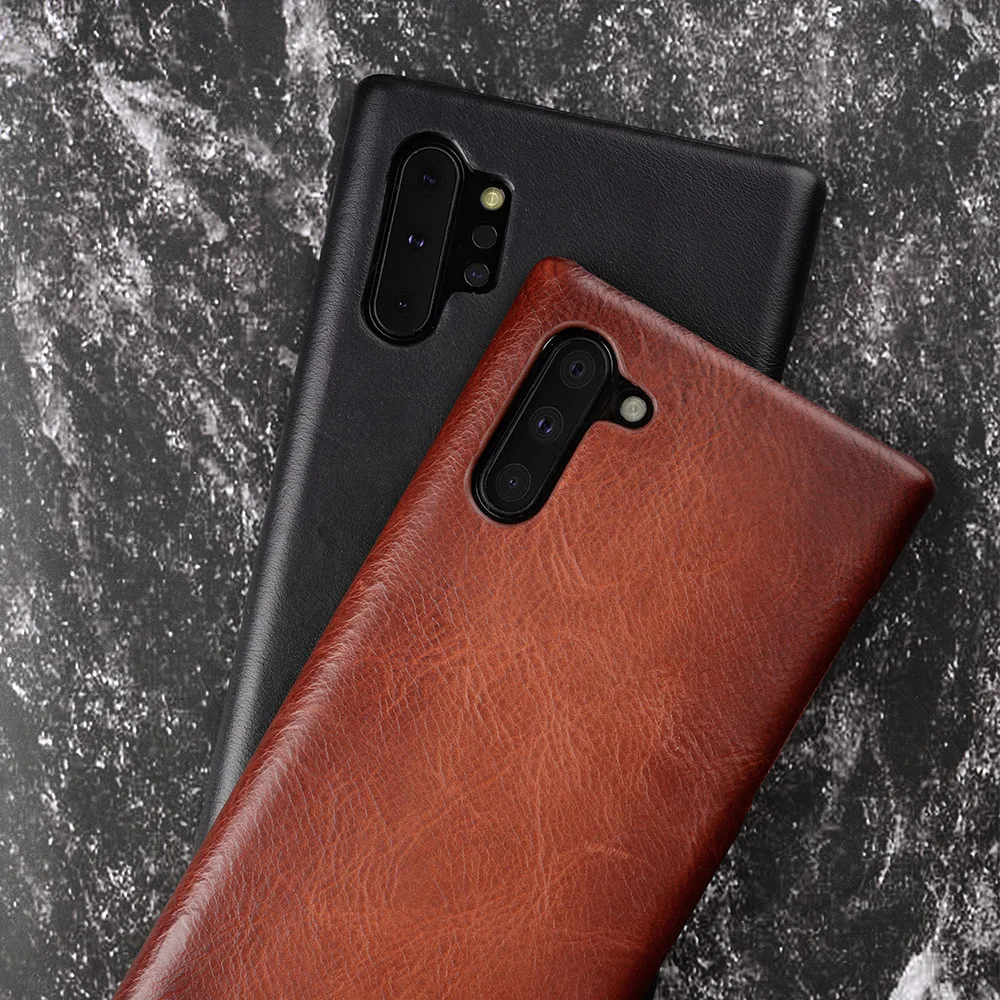 genuine leather case for galaxy note 10 plus note 9 note 8 hard case vintage business luxury cover leather shell free global shipping