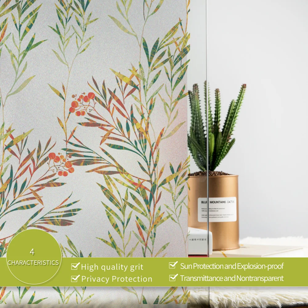 Витражная статическая пленка для окна матовая непрозрачная наклейка уединения