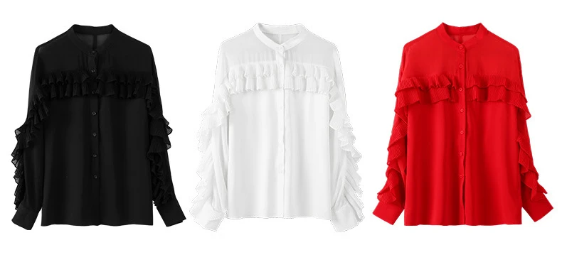 Белая Блузка Boho из хлопка с длинным рукавом и рюшами, женские блузки из шифона, однотонные Женские топы и блузки размера плюс, женская одежда