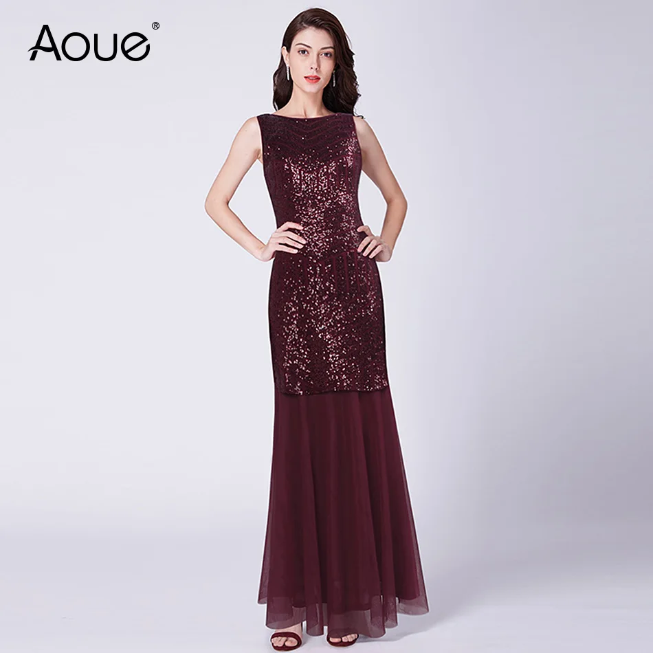 Женское вечернее платье-Русалка Aoue бордовые и красные вечерние платья с