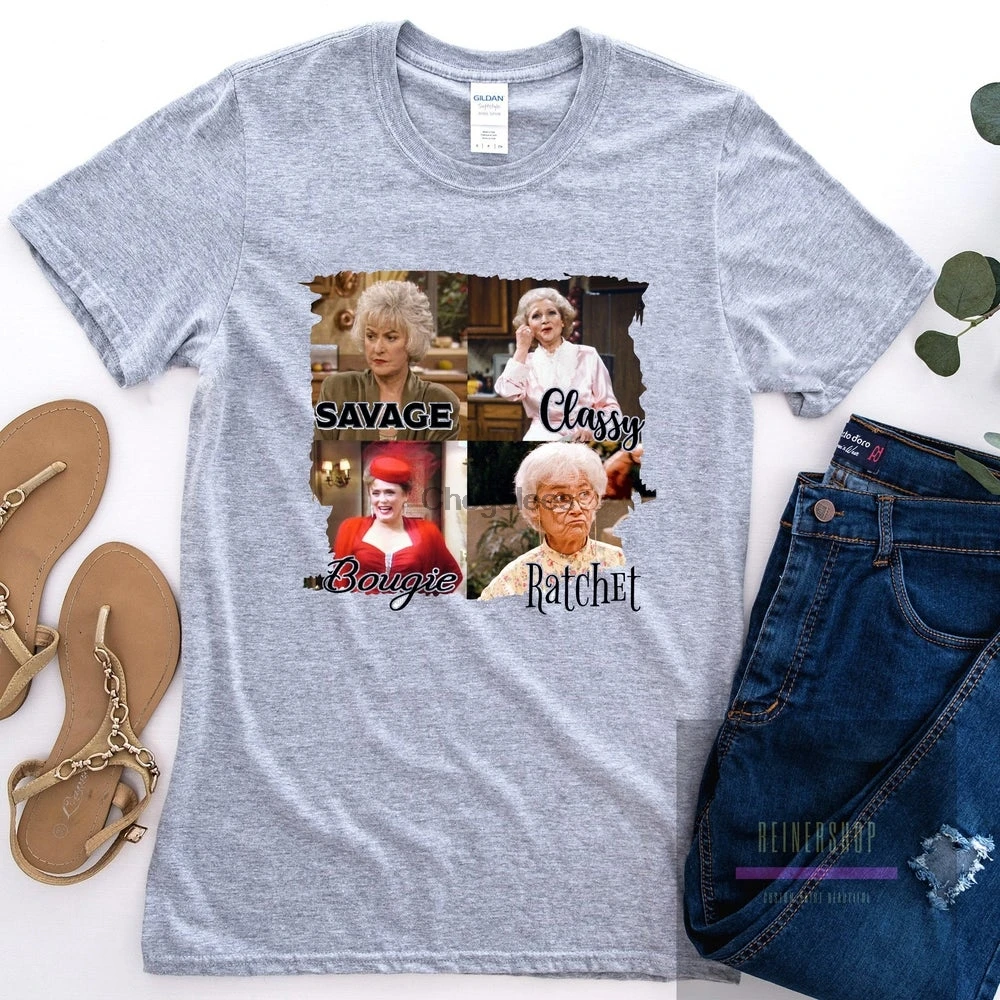 Рубашка Golden Girls рубашка Savage стильная с храповым механизмом надпись Stay