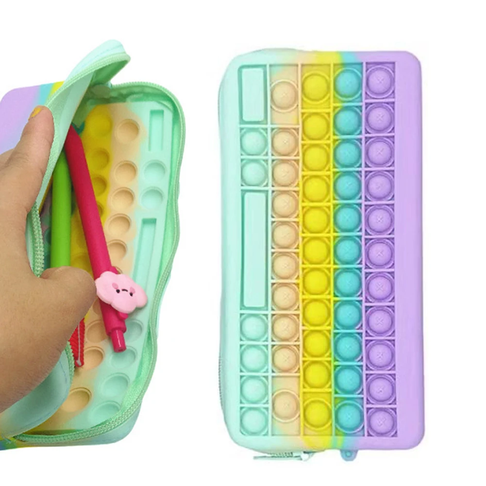 

New Push Bubble Fidget Toys Pencil Case Children Stress Relief Squeeze Toy Antistress Soft Squishy Kids Toys Gifts