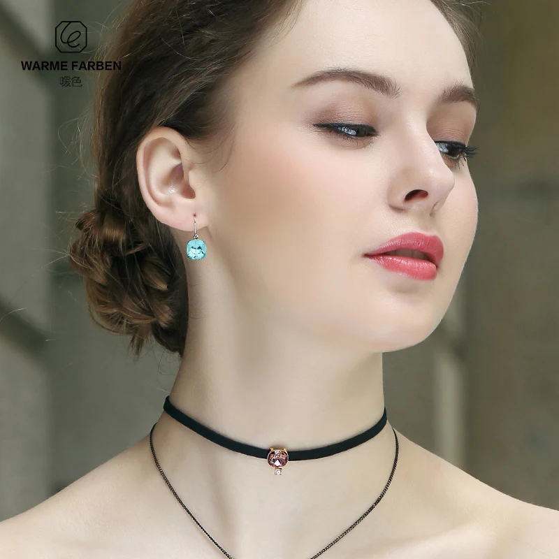 Warme Farben серьги для женщин, сделанные с кристаллами Swarovski, элегантные квадратные висячие серьги с подвеской, хорошее ювелирное изделие, Brincos для женщин