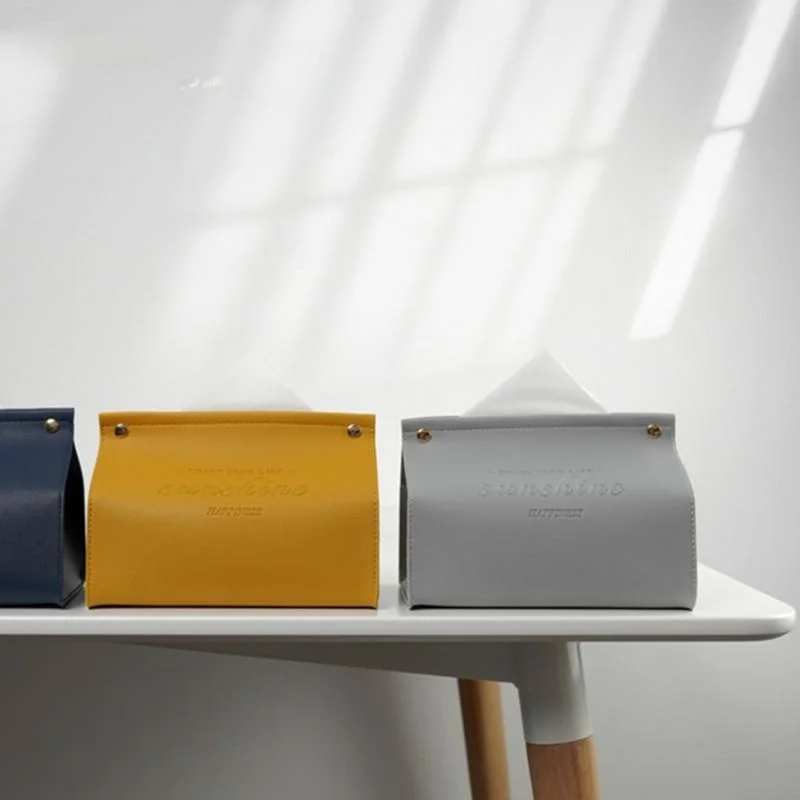 

Leather Tissue Box Car Toilet Pumping box Home Living Room Decoration Bedroom Kitchen Desktop Nordic Large Storage Box Wholesale