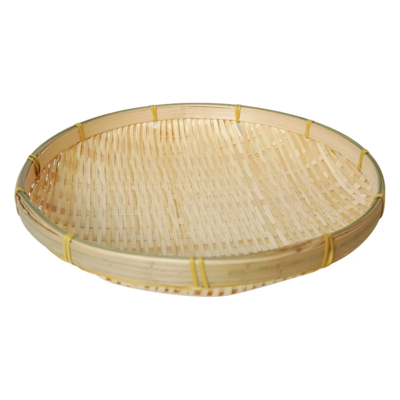 Ручные бамбуковые сито экологически чистые бамбуковые плетеные плиты для хранения круглое блюдо для закусок Фруктовая корзина для еды украшения дома аксессуары