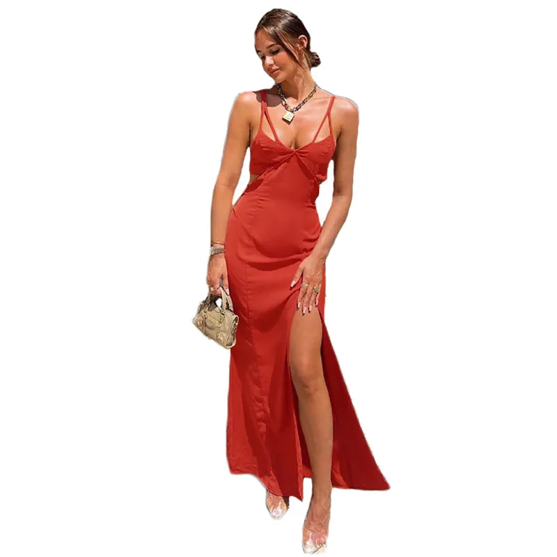 Сексуальное платье слинг без рукавов женское летнее модное повседневное