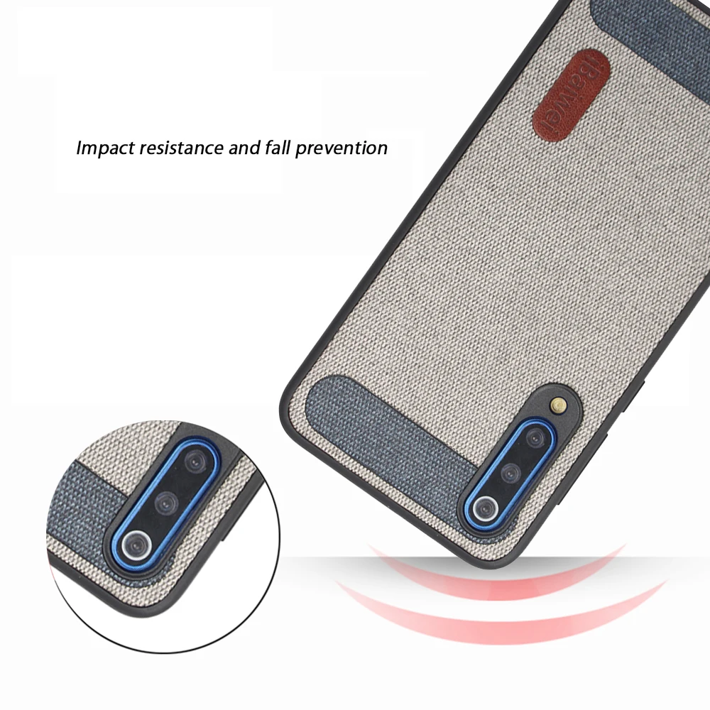 Модный тканевый тряпичный чехол для Xiaomi Mi 9 SE PC Back Мягкая силиконовая Обложка Edge