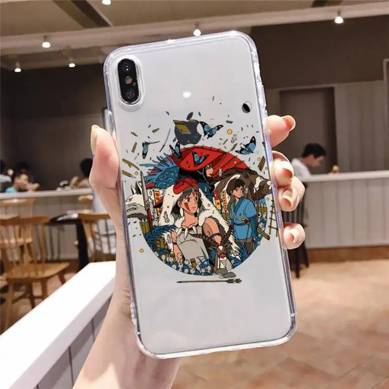 

Princess Mononoke Fantasy Anime Phone Case Transparent soft For iphone 5 5s 5c se 6 6s 7 8 11 12 plus mini x xs xr pro max