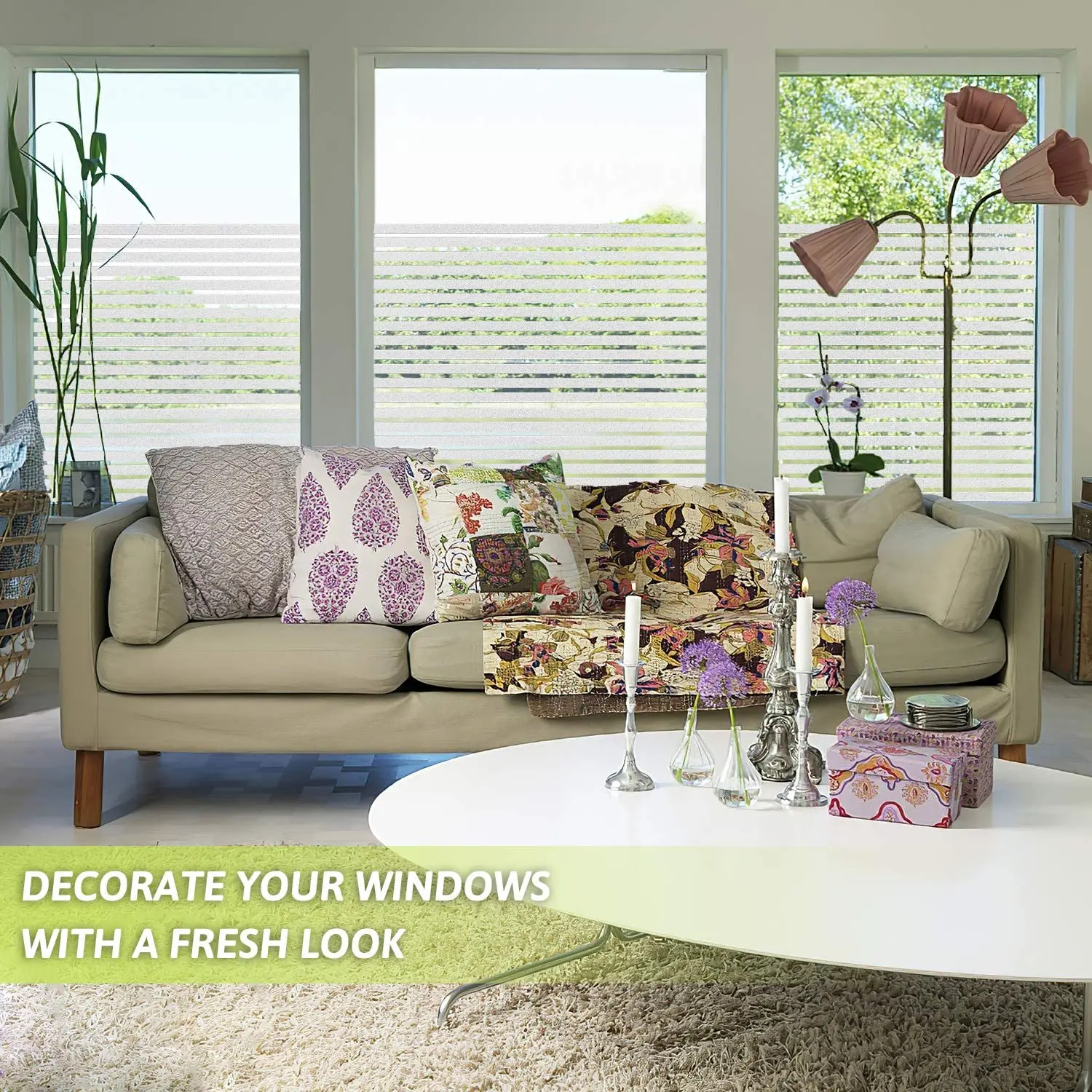 Оконная пленка LUCKYYJ матовая статическая самоклеящаяся для конфиденциальности