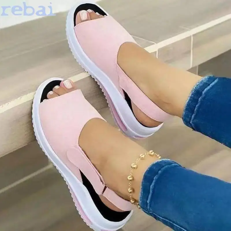

2021 New Women Sandals Soft Stitching Ladies Sandals Comfortable Flat Sandals Women Open Toe Beach Shoes Woman Footwear